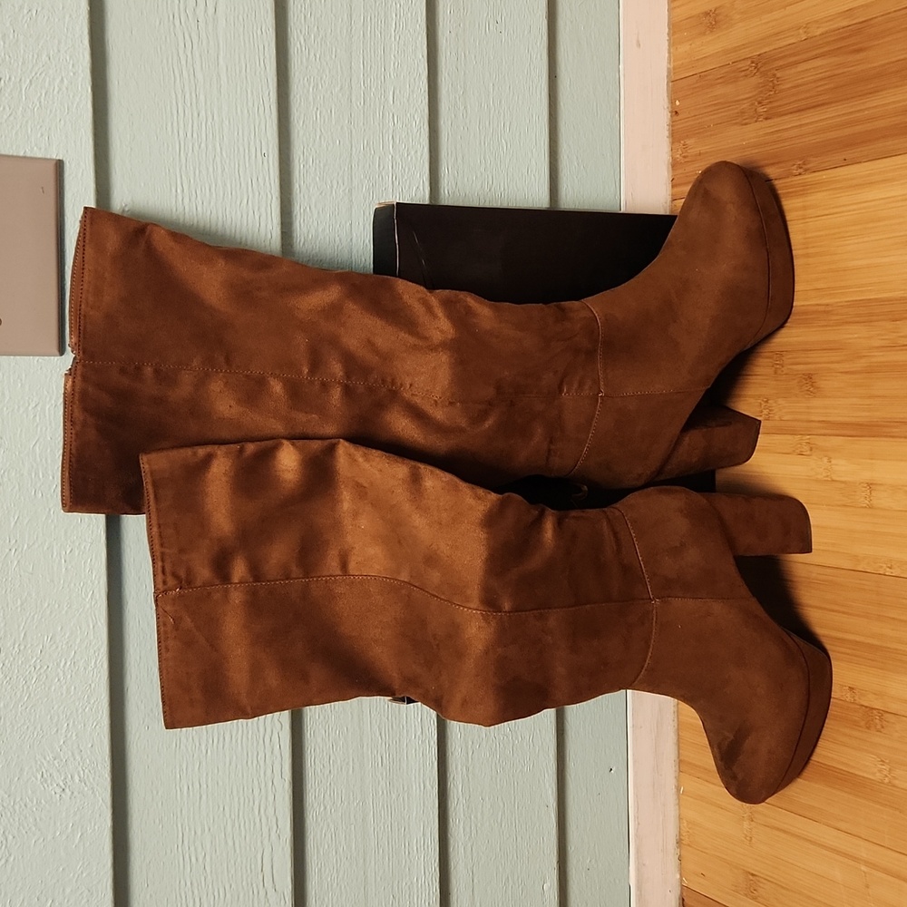 NIB Lulu's Layyney brown suede knee high boots 8.5 new boots
